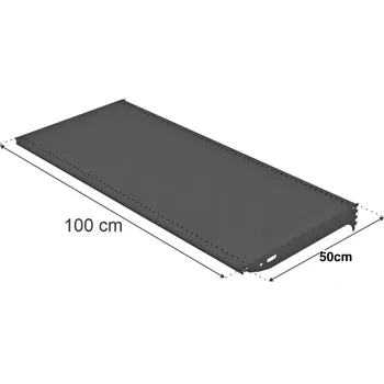 Dílenský regál Regalydoskladu Spodní základová police do regálu 100x50 cm - Basic RAL 7016 - bez nosníků
