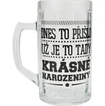 Půllitr "Krásné narozeniny" (Skleněný půllitr s vtipným nápisem)