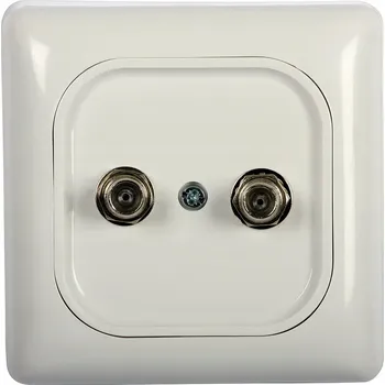 Elektrická zásuvka Anténní zásuvka nástěnná Zamel bílá