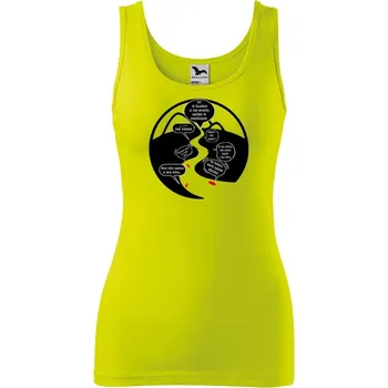 DOBRÝ TRIKO Vtipné dámské tílko s potiskem NA ŘECE Velikost: L, Barva: Limetková