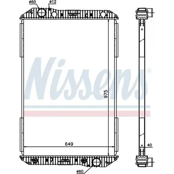 Motor automobilu Chladič vody MB Axor 975x659x40 bez rámu