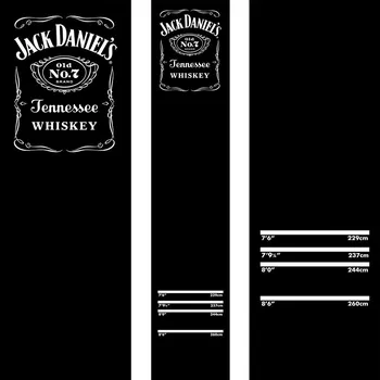 Příslušenství pro šipky Gumový koberec JACK DANIELS s logem JD 290x60cm, černý, s povrchem ze syntetického vlákna