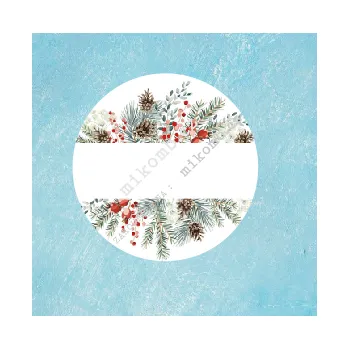 Vánoční dekorace Vánoční samolepící jmenovky 4cm chvojka 24ks/A4