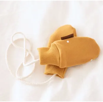 Rukavice Zimní rukavice podšité bio bavlněným beránkem / hořčicové