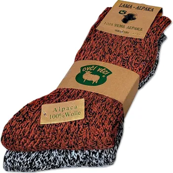 Pánské oblečení Ovčí věci Vlněné ponožky Lama Alpaka – 2 páry Barva: A, Velikost: 39-42