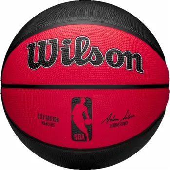 Basketbalový míč Wilson NBA Team City Edition Miami Heat Out Ball WZ4024216XB Red 7