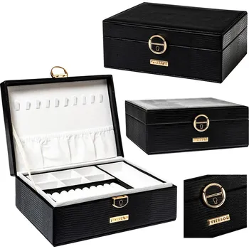 Šperkovnice Elegantní box na hodinky a šperkovnice - Peterson Barva: Černá