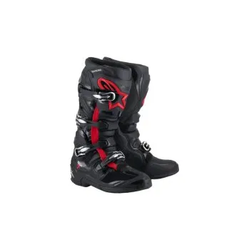 Moto obuv Mx Boty Alpinestars Tech 7 Boots Black/Red Fluo 25, Velikost EU 40,5 / US 7