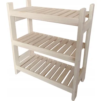 Dílenský regál Dřevěný skladový regál 60 x 60 x 33 cm, nosnost 50 kg na polici