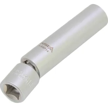 Autoelektrika Hlavice na zapalovací svíčky 3/8", 14 mm, 12hranná, kloubová, délka 92 mm - ASTA