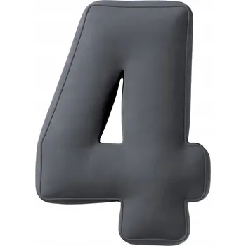 Polštář YellowTipi Polštář Číslice 4 grafitově šedá