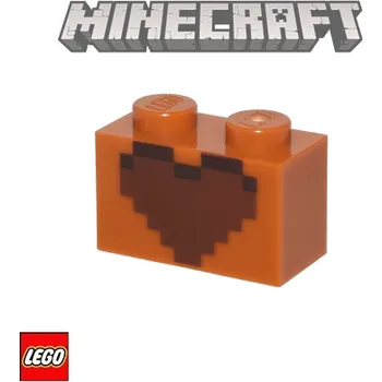 Stavebnice LEGO LEGO® Potištěné dílky LEGO Pot Srdíčko 1x2 / MINECRAFT Potištěná Kostka / 6481446 3004pb333