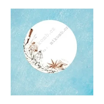 Vánoční dekorace Vánoční samolepící jmenovky 6cm skořice 12ks/A4