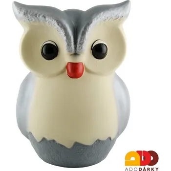 Pokladnička Pokladnička sova šedo-béžová velká 31 cm (Pokladnička ve tvaru velké sovy)