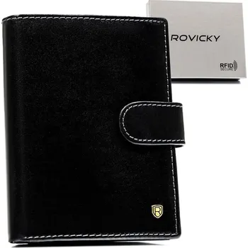 Peněženka kožená pánská peněženka s RFID - Rovicky Barva: Černá