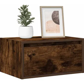 Noční stolek vidaXL Nástěnný noční stolek s LED osvětlením [860217] Barva: kouřový dub