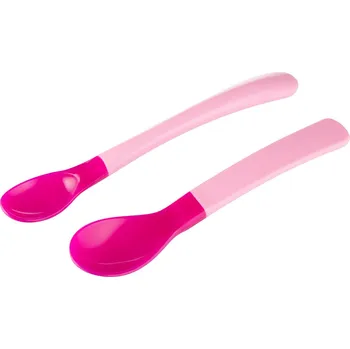 dětská jídelní sada CANPOL BABIES plastové lžičky Termo 2ks růžová