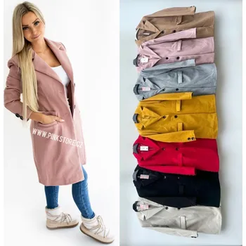 Dámský kabát Kabát s knoflíky Velikost: L, Barva: Žlutá