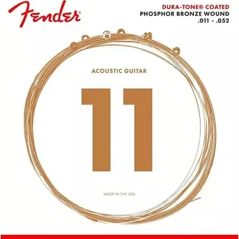Struna pro kytaru a smyčcový nástroj Struny kovové pro akustickou kytaru Fender 860CL Phosphor Bronze Coated, 80/20, 11/52