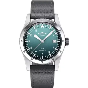 Hodinky Fortis - F4220020 - Flieger F-39 Petrol on Indigo Aviator Strap