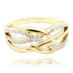 MINET Pozlacený luxusní stříbrný prsten s bílými zirkony vel. 57 JMAN0049GR57 SKLAD