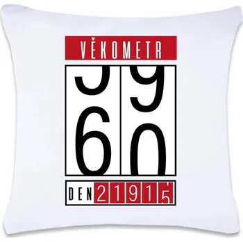 Dekorativní polštářek DOBRÝ TRIKO Polštář s potiskem 40 x 40 Věkometr 60 Oboustranný tisk: NE