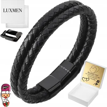 Náramek Pánský náramek černá kůže