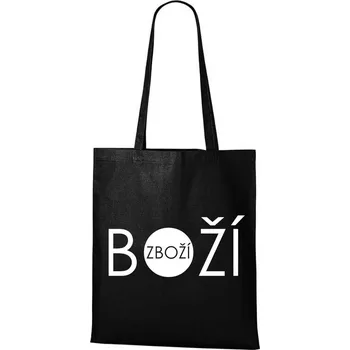 DOBRÝ TRIKO Bavlněná taška s potiskem Boží zboží Barva: Černá