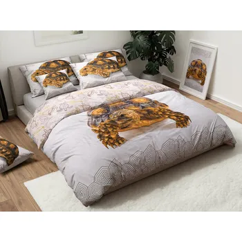Povlečení 3D bavlněné povlečení TURTLE bílé Rozměr povlečení: 70 x 90 cm | 140 x 200 cm, 140x200 + 70x90, mikrovlákno, 135 g/m2