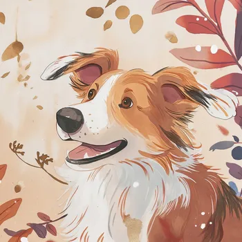 Plakát Plakát Kolie v podzimním čase bez rámu 20 x 20 cm