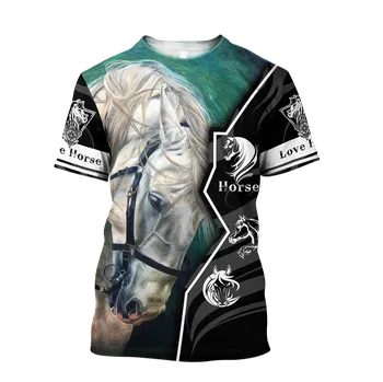 Dámské tričko Tričko s 3D potiskem horse kůň CS448 Velikost: XS, Barva (Varianta): tričko 10