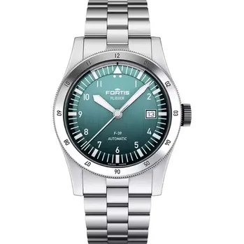 Hodinky Fortis - F4220019 - Flieger F-39 Petrol on Block Bracelet