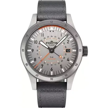 Hodinky Fortis - F4260003 - Flieger F-43 Triple-GMT Original on Black Aviator Strap