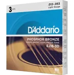 Struny kovové pro akustickou kytaru D'Addario EJ16-3D Phosphor Bronze Light 12/53