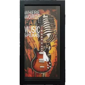 Elektrická kytara Miniatura kytary Music Legends PPT-MKB006 Where Words Fail Music Speaks John Lennon The Beatles Epiphone Casino