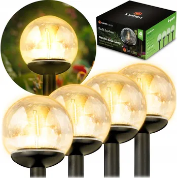Venkovní osvětlení 4 x SOLÁRNÍ ZAHRADNÍ LAMPA KOULE LED PRŮHLEDNÁ AUTOMATICKÁ