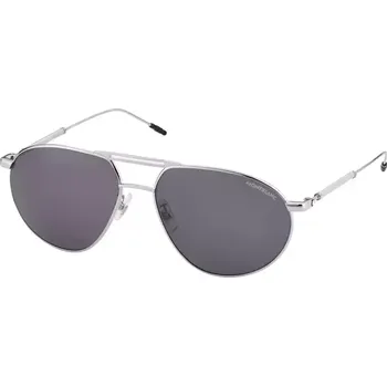 Sluneční brýle Montblanc - MB126926 - Square Silver-Colored Metal Frame Sunglasses
