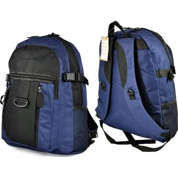 Školní batoh Školní batoh Borderline s více přihrádkami, černý, modrý, 23 l