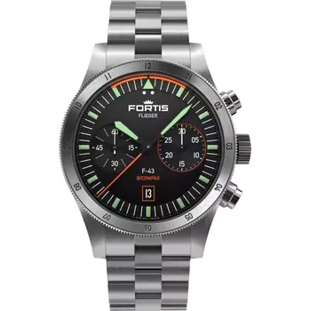 Hodinky Fortis - F4240004 - Flieger F-43 Bicompax on Block Bracelet