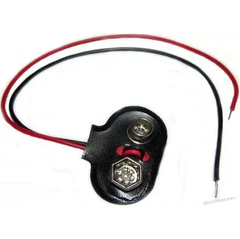 Elektronická stavebnice Kontakty na 9V baterii - klips, T typ, vývody 12cm