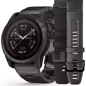 Chytré hodinky Garmin - 010-02704-78 - Tactix® 7 PRO Premium Tactical GPS Watch - Titan Gray DLC Band and Silicone Band and Nylon Band