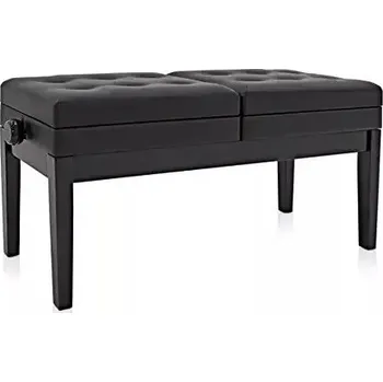 Klavírní stolička a lavice Stolička klavírní Pecka PPB-026 PE Duo Beethovenka černý lesk/černý sedák prošívaný