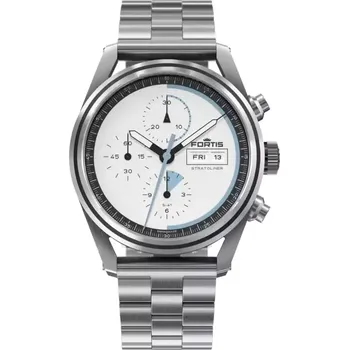 Hodinky Fortis - F2340006 - Stratoliner S-41 White Dust on Block Bracelet
