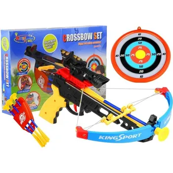 Dětská zbraň LEAN Toys Sportovní kuše pro děti se štítem a toulcem na šípy