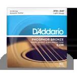 Struny kovové pro 12strunnou kytaru D'Addario EJ38 Phosphor Bronze Light - 10/47