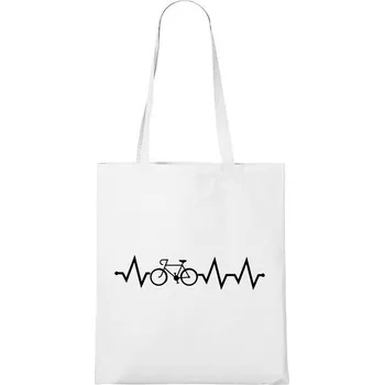 Nákupní taška DOBRÝ TRIKO Bavlněná taška s potiskem Tep kolo Barva: Bílá