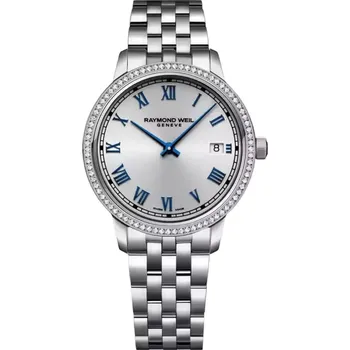 Hodinky Raymond Weil - 5385-STS-00653 - Toccata Ladies 76 Diamonds Grey Satin Quartz Watch, 29 mm
