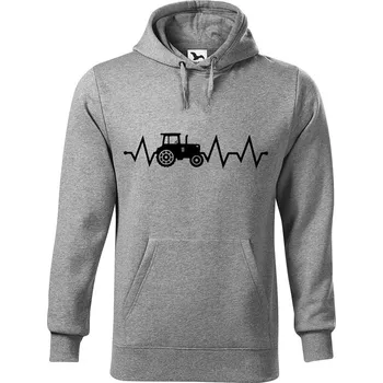 Pánská mikina DOBRÝ TRIKO Pánská mikina s potiskem Tep traktor Velikost pánské mikiny: 5XL, Barva: Tmavě šedý melír