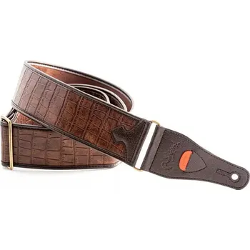 Kytarový popruh Řemen kytarový RightOn Alligator Brown