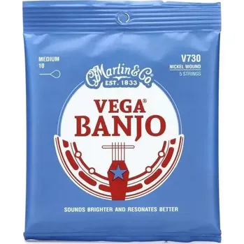 Struna pro kytaru a smyčcový nástroj Struny pro 5strunné banjo Martin V730 Vega Banjo Medium - 10/23